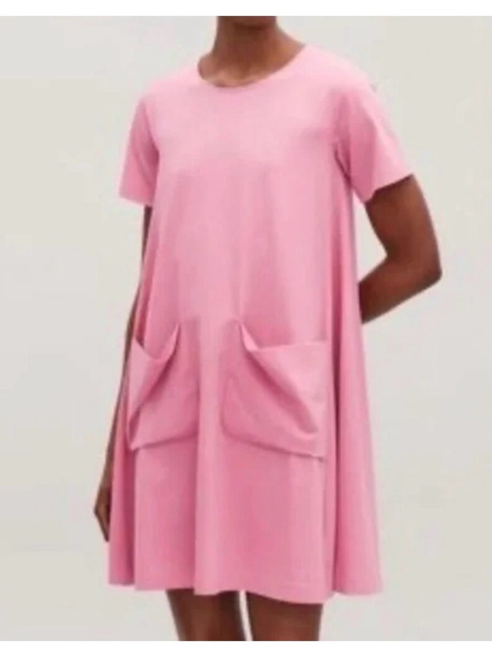 COS Pink A-Line Short Sleeve Pocket Dress